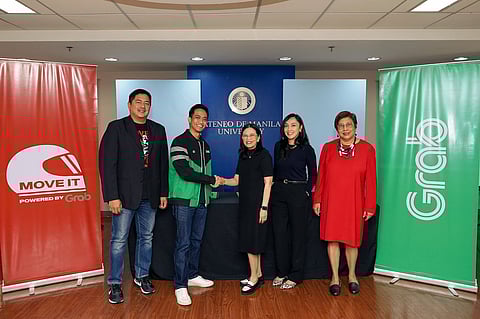 Grab and MOVE IT, in collaboration with the Ateneo Bulatao Center for Psychological Services, are integrating psychological and behavioral principles into their driver onboarding and training programs – reinforcing their strong commitment to safety on the road.  [L-R] MOVE IT General Manager Wayne Jacinto, Grab Philippines Director for Mobility EJ Dela Vega, Ateneo Finance Vice President Eloisa D. Balmoris, Ateneo Bulatao Center for Psychological Services Director for Research Maria Lourdes Mesa, and Head Research Proponent Dr. Maria Isabel E. Melgar. 