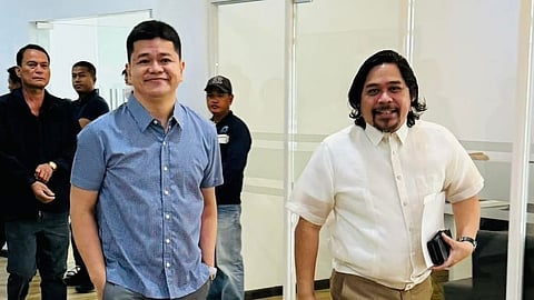 Aurora Lone District Representative Rommel Rico Angara (left) with Aurora Pacific Economic Zone and Freeport Authority president and CEO Gil Taway IV.