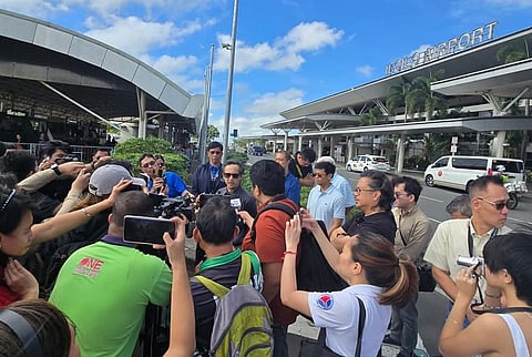 Transportation Secretary Vince Dizon meets members of media during the inspection of Iloilo International Airport to take up the proposal for the rehabilitation, operation, maintenance, and expansion of the gateway.