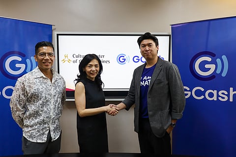 CCP vice president for Administration Jay Gaite, CCP president Kaye C. Tinga, and GCash Commercial Sales head Martin Kristopher Limgenco.