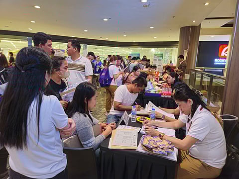 Jobseekers try their luck at a job fair located at Robinson’s Galleria in Ortigas on Tuesday. The job fair is part of the activities of the Philippines-Hungary Friendship Week. 