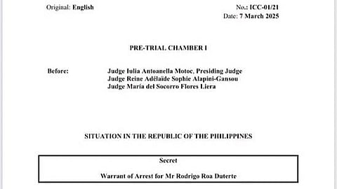 LOOK: The 15-page arrest warrant against Digong
