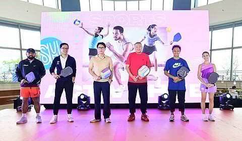 (L-R): Run with Pat founder Patrick Rubin, Toby’s Sports President Toby Claudio Jr., SM Supermalls President Steven Tan, SM Supermalls Executive Vice President for Marketing Jonjon San Agustin, RunRio founder Rio de la Cruz, and RunRio Inc.’s Nicole de la Cruz