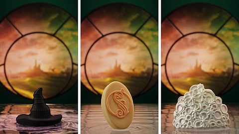 Elphaba's Hat Bath Bomb, Shiz University Massage Bar & Glinda's Tiara Soap.