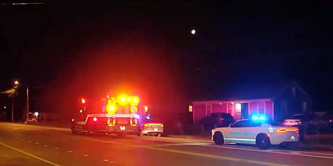 Memphis first responders at the house where a man said he was grazed by a bullet after his dog’s paw got stuck in the trigger.