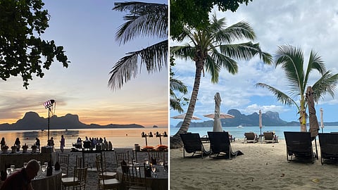 Worth the risk, Vacationers unwind with a sunset dinner celebrating beauty of El Nido.