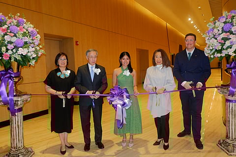 Peggy Angeles (SMHCC executive vice president), Nestor Tan (president and CEO of BDO Unibank Inc.), Kara Pangilinan (featured artist), Elizabeth Sy (chairperson and president of SM Hotels and Conventions Corporation) and Fabio Berto (Conrad Manila general manager). 