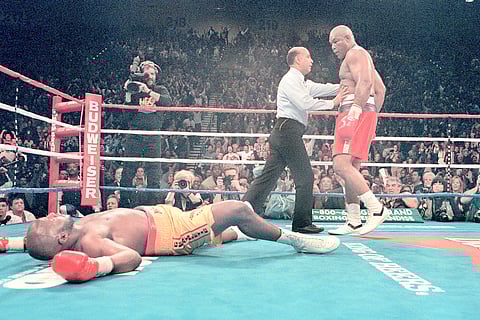 George Foreman, who became the oldest heavyweight champion at age 45 when he flattened Michael Moorer in 1994, has died at age 76.