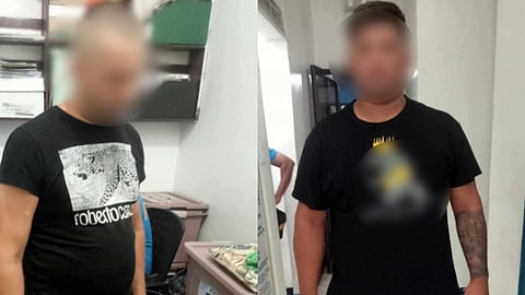 The two Romanian nationals, Stan Serban Cirpin and Daniel Tuco, after their arrest on 22 March in El Nido. The two were caught installing a skimming device on an ATM in the tourist town of El Nido. 