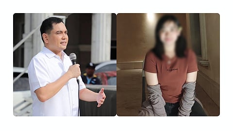 Balanga City Mayor Francis Garcia (left) and the distressed OFW (right) who recently returned from Riyadh after enduring nearly two years of severe maltreatment.