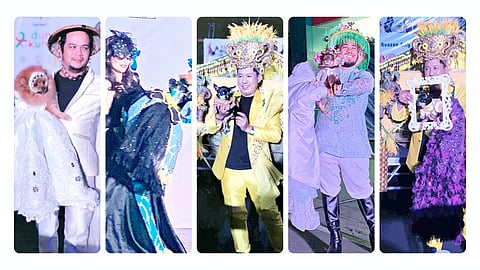 PROFESSIONAL ‘petshionistas’ in parade. Pet lovers who have creatively conceived themes, costumes and choreography showed off why they were awarded for their creativity and pet care in various parts of Luzon to the delight of Baragnagy Paligsahan residents.