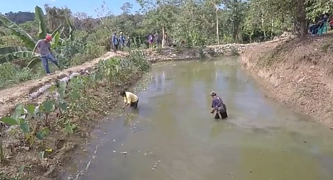 THE Sitio Atik farmers’ hand-made reservoir in Barangay Liquicia, Caba, La Union. 
