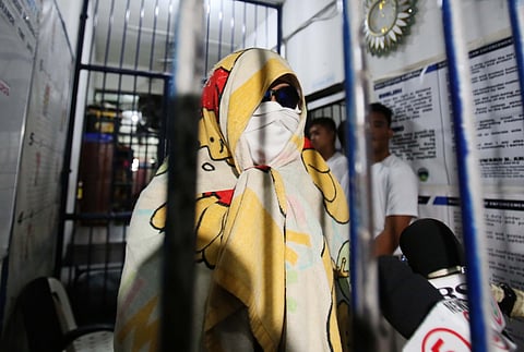 ROAD rage suspect Kenneth Bautista speaks to reporters during an interview at the Antipolo City Police Station on Monday. Bautista shares his side of the shooting incident that left four people injured, including his partner.