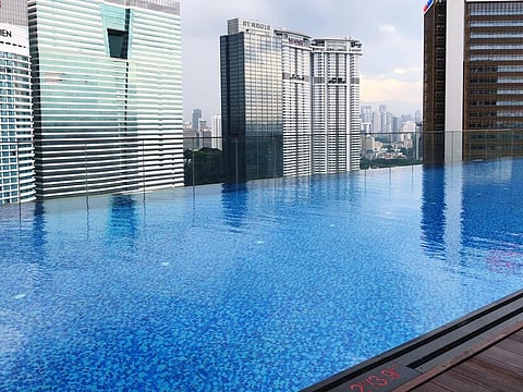 Aside from being instagrammable, rooftop pool can play a crucial role as liquid mass dampers.