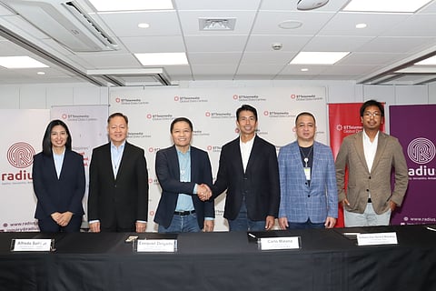 BOOSTING CONNECTIVITY. Radius signs partnership with ST Telemedia Global Data Centres Philippines last December 2024 for their largest data center located in Quezon City. Seen in photo are (from left) STT GDC Philippines head of Product and Marketing Evelyn Guerra, Radius vice president and chief operating officer Alfredo Solis, Radius president and chief executive officer Exequiel Delgado, STT GDC Philippines president and CEO Carlo Malana, Radius vice president and head of Sales Voltaire Van Gerard Manahan and STT GDC Philippines head of Design and Construction Pierre Albert San Diego.