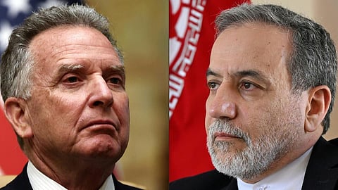 US Middle East envoy Steve Witkoff (L) and Iran's Foreign Minister Abbas Araghchi 