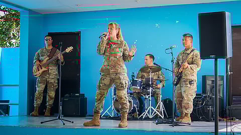 Left: The United States Air Force Band of the Pacific performs at the Department of Social Welfare and Development’s Regional Rehabilitation Center for Youth in Pampanga.
