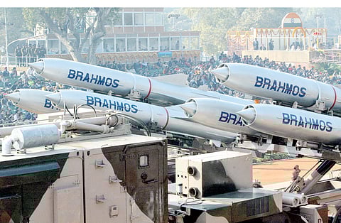The Indian Army’s BrahMos missiles have a range of 290 kilometers and can be fired from land, sea and submarine.  