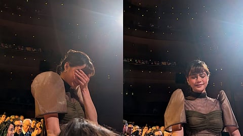 Maris Racal gets emotional as the audience gives a standing ovation during the Sunshine premiere at the Far East Film Festival in Udine, Italy. Project 8 Projects
