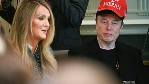 Elon Musk during a cabinet meeting in the White House in Washington, DC, on April 30, 2025 