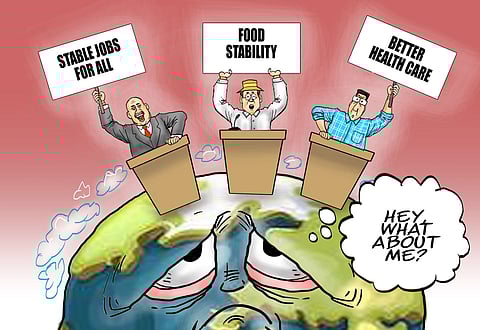 Environment ranks low in the priority concerns of voters. 