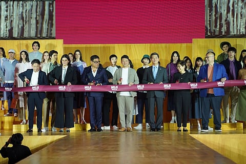 MUJI Glorietta 3 officially opens with a ceremonial ribbon-cutting led by (standing from left): Officer-in-charge of Southeast Asia Operations and director of Business for MUJI Thailand, Akihiro Kamogari; senior vice president, Leasing and Hospitality of Ayala Land Inc., Marianna Zobel De Ayala; chairman of MUJI Philippines and president and chief executive officer of SSI Group Inc., Anton Huang; president of MUJI Philippines, Takeshi Akiyoshi; Ambassador of Japan to the Philippines, Kazuya Endo; president and chief executive officer of Ayala Land Inc., Meann Dy; and chief operating officer of Ayala Malls Inc.