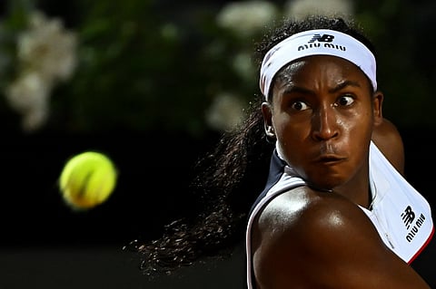 Coco Gauff digs deep into her bag of tricks to overcome Victoria Mboko 3-6, 6-2, 6-1 in the women’s singles event of the Italian Open.