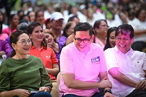 Senator Risa Hontiveros, Bam Aquino and Kiko Pangilinan.