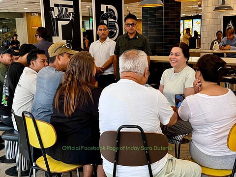 Powwow Vice President Sara Duterte talks with residents during her recent visit to Calbayog City, Samar.