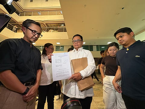ACCOMPANIED by Transportation Secretary Vince Dizon (left), the families of the victims in the SCTEX road crash have filed a civil case against Solid North Inc., its president, and the bus driver.

