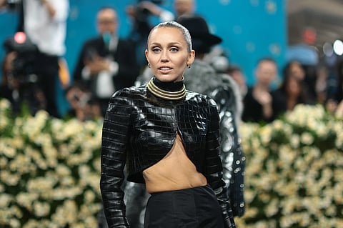 Miley Cyrus attends the 2025 Met Gala Celebrating "Superfine: Tailoring Black Style" at Metropolitan Museum of Art on May 05, 2025 in New York City.