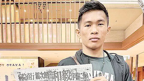 Pedro Taduran is wishing his Japanese rival Ginjiro Shigeoka well after beating him on Saturday in Osaka. 
