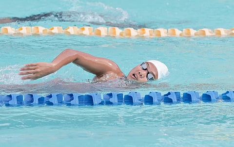 SOPHIA Garra of NCR turns up the heat in the swimming competitions of the 65th Palarong Pambansa in Ilocos Norte.