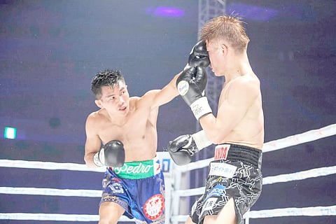 The medical condition of Japanese boxer Ginjiro Shigeoka (right), who lost to Filipino Pedro Taduran over the weekend in Osaka, is said to be improving.