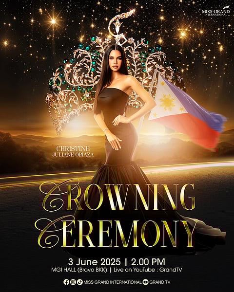 Filipina Christine Opiaza to be crowned Miss Grand International 2024