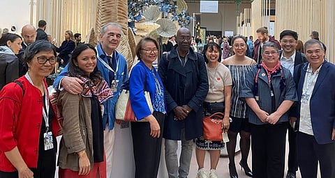 (From left): Araceli, Olivia and Hubert d’Aboville, Ambassador of the Philippines in Paris, France Junever Mahilum-West, professor Simon Nyeck of Essec Business Scool, Design Center of the Philippines executive director Rhea Matute, Hacienda Crafts’ Ina Gaston, Rev Naval and Hacienda Crafts’ Joey Gaston.