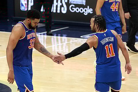 JALEN Brunson and Karl-Anthony Towns deliver the blows that gave the New York Knicks a 111-94 win over the Indiana Pacers in Game 5 of their NBA Eastern Conference best-of-seven finals series.    AFP