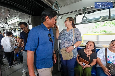 President Ferdinand R. Marcos Jr., along with the First Family, leads the official launch of the Family Fare 1+3 Promo for MRT-3 and LRT-2 at GMA-Kamuning Station in Quezon City on Sunday, 1 June 2025. Joining him are Transportation Secretary Vince Dizon, Presidential Communications Office Secretary Jay Ruiz, and other key officials. The President rode the train to North Avenue Station, where he interacted with commuters. The First Family also warmly engaged with passengers during the trip.