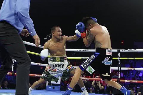  Charly Suarez (left) and Mexican Emanuel Navarrete have been told to clash in a rematch following the controversial ending to their first fight last month in San Diego, California.
