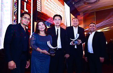 PROUDLY representing SM Supermalls at the ceremony were (L-R) Vice President for Operations Junias Eusebio, Senior Manager for Sustainability Belinda Bartolome-Gonzales, President Steven Tan, Executive Vice President for Marketing Jonjon San Agustin, and Assistant Vice President for CSR Marketing Richard Caluyo.