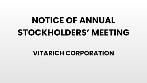 Notice of Annual Stockholders' Meeting - VITARICH CORPORATION