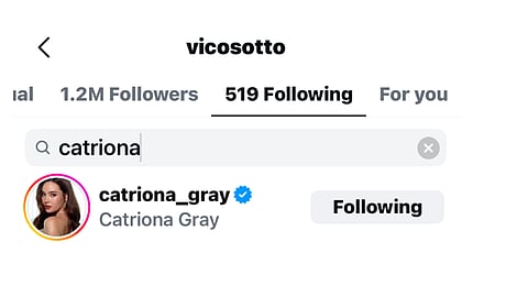 Mayor Vico Sotto and Catriona Gray follow each other in IG and netizens are kilig