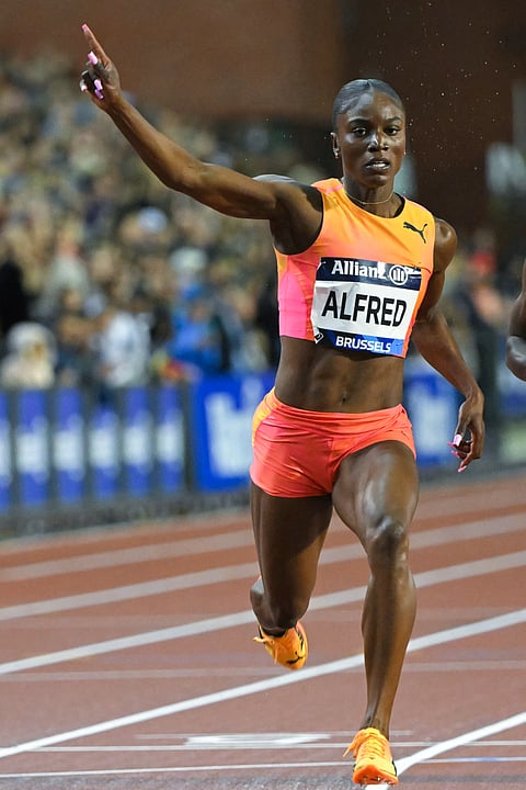 JULIEN Alfred blows away the competition in the women’s 100-meter run of the Diamond League meet in Oslo.