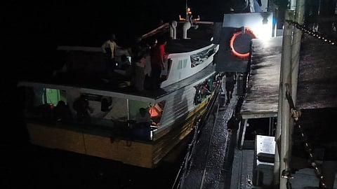 BRP General Mariano Alvarez responded swiftly to the call, towing M/L Len-Lyn to safety in Bongao.