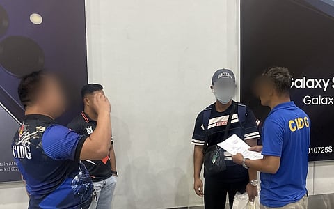 OFFICERS arrest a 23-year-old man wanted for rape at NAIA Terminal 3 upon arrival from Hong Kong. 