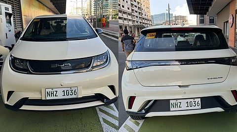 THE BYD looker: Getting charged the EV Dolphin.