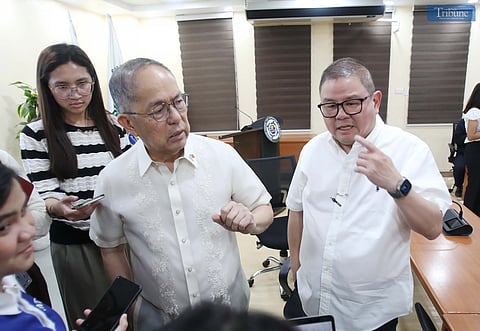 AGRICULTURE Secretary Francisco Tiu Laurel Jr. and Labor Secretary Bienvenido Laguesma speak during the ceremonial signing of a memorandum of agreement between the Department of Agriculture and the Department of Labor and Employment at the Kadiwa ng Pangulo sa Dairy Box on 16 June 2025. The deal expands the P20 rice program of President Ferdinand Marcos Jr., aiming to ease the financial burden of low-income workers while boosting demand for locally produced rice. | Photo by Analy Labor