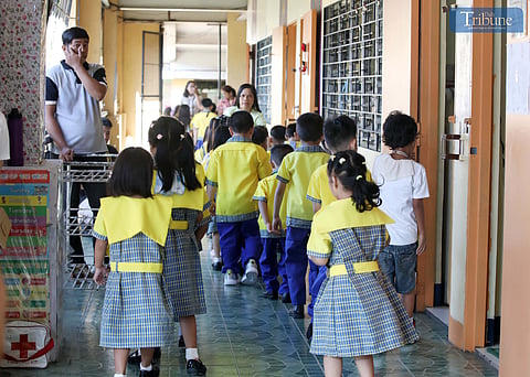 Teachers conduct morning classes on the first day of school at Corazon Aquino Elementary School in Batasan, Quezon City, on Monday, 16 June 2025. 
