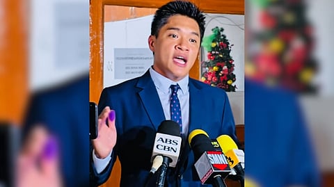 Isabela Vice Mayor-elect Jeryll Harold Respicio answers queries from the media after his voluntary surrender to a Manila court. 