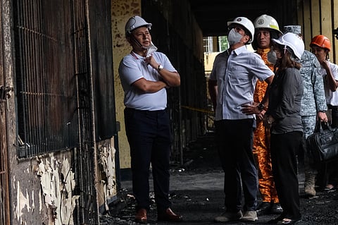 School rebuild President Ferdinand R. Marcos Jr. visits San Francisco High School in Quezon City on Wednesday, days after a fire damaged the campus and displaced over 700 students. Marcos ordered the DPWH to demolish the Dao Building and build a new four-story, 36-classroom facility worth P180 million. SFHS, one of Quezon City’s largest public high schools, has resumed classes in a temporary location.